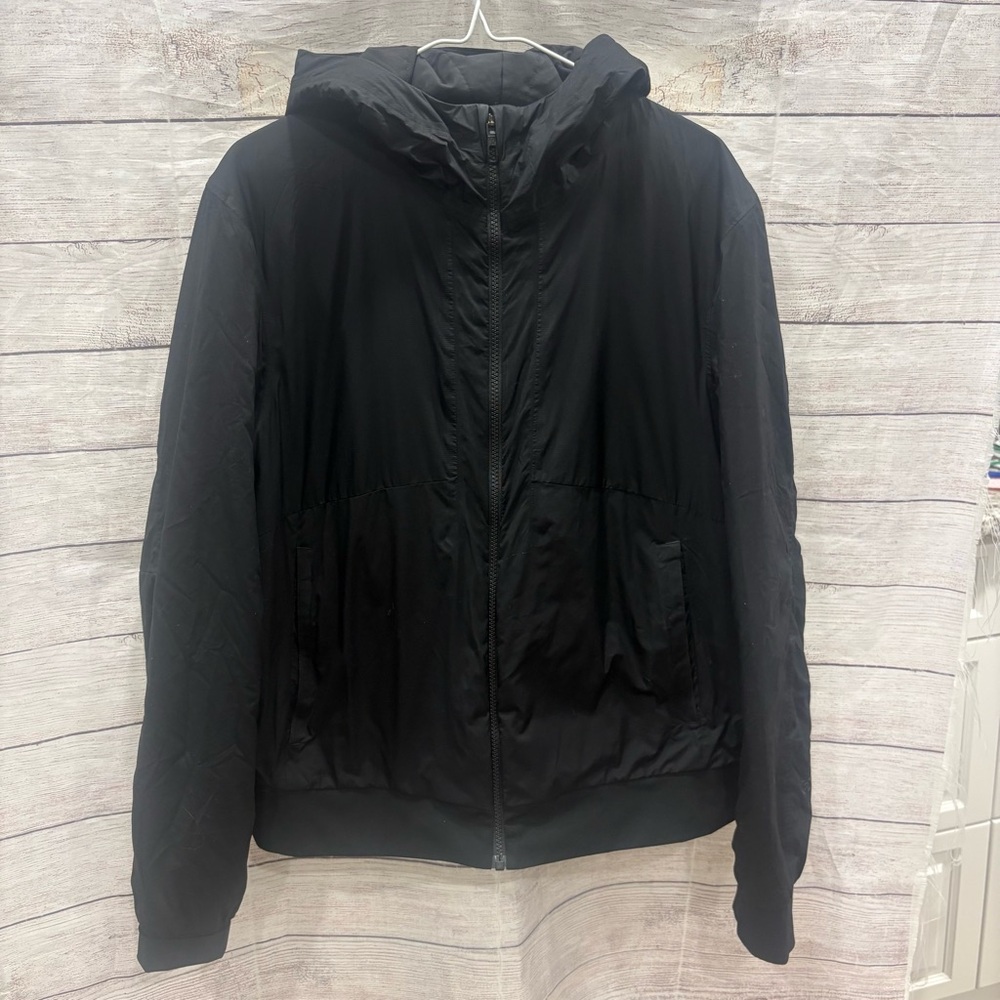 LULULEMON Men’s Insulated Black Jacket with Hood Size Medium Pit